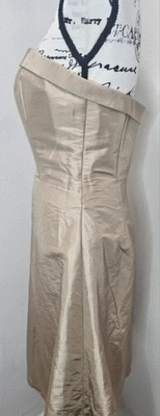 DaVinci Strapless Bandea Cocktail Formal Knee Length Dress Sz 10 Cafe Chocolate - Picture 2 of 13